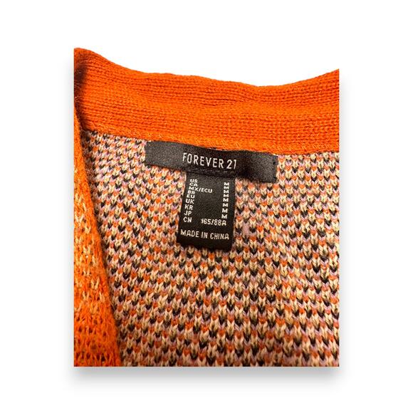 Forever 21 Orange Plaid Button Front Cardigan Size Medium - Picture 11 of 11